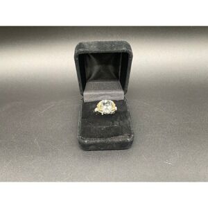 Anne‎ King Sterling Silver 18K Gold Prasiolite Butterfly Ring With Pearls Size 9
